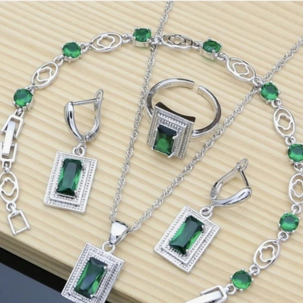 Sterling Silver Wedding Jewelry Set forWomen,Bridal,925STAMPED,any Occasion Gift - Picture 1 of 5